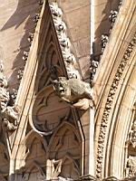 Lyon, Cathedrale Saint Jean, facade, Gargouille Chien